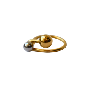 anillo clip esferas bicolor