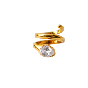 anillo espiral con cristal