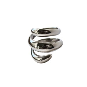 anillo espiral plateado