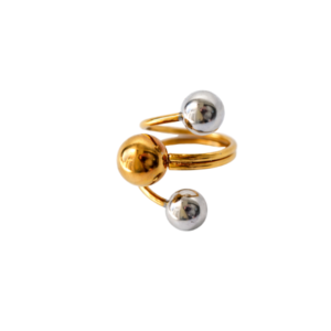 Collections anillo triple esferas bicolor