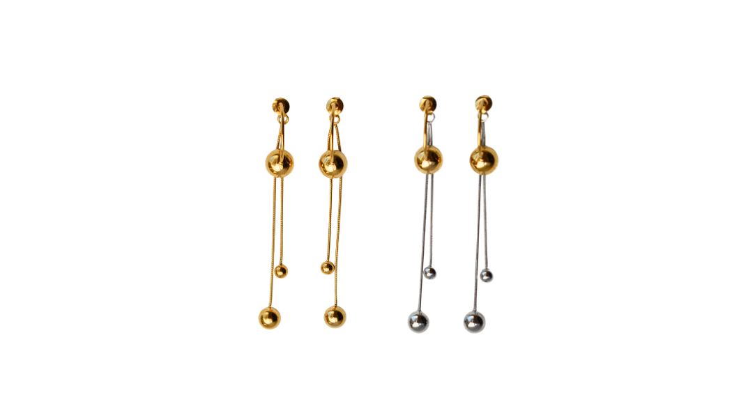 aretes esferas colgantes